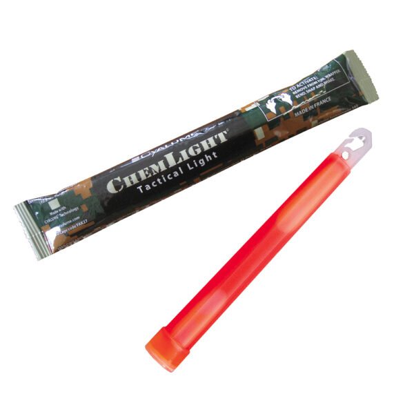 Bâton lumineux ChemLight 15 cm Cyalume rouge 12h