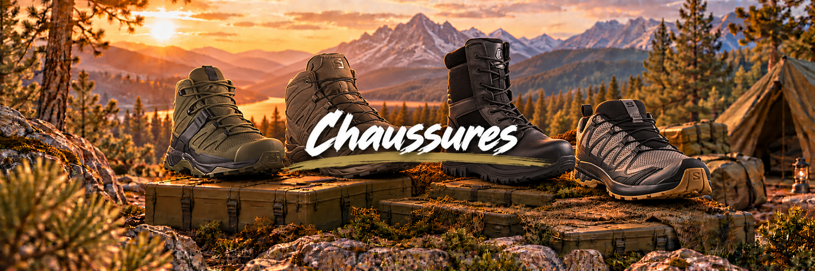 Collection de chaussures tactiques et outdoor